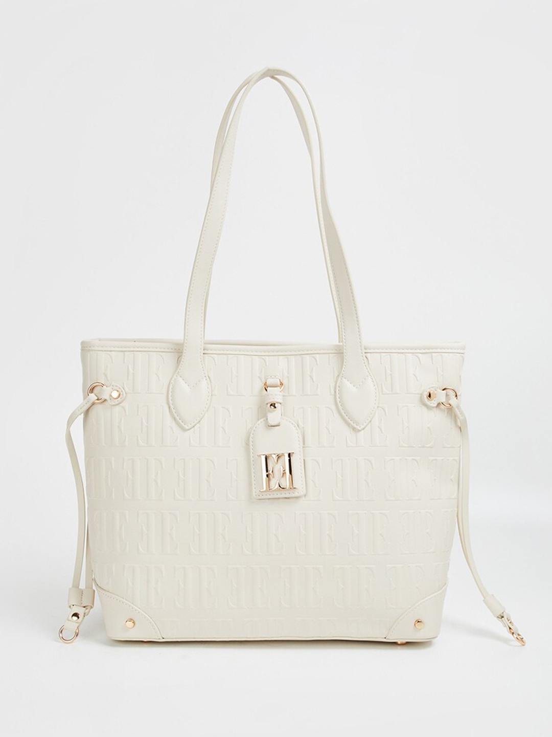 

ELLE PU Structured Shoulder Bag With Quilted, Beige