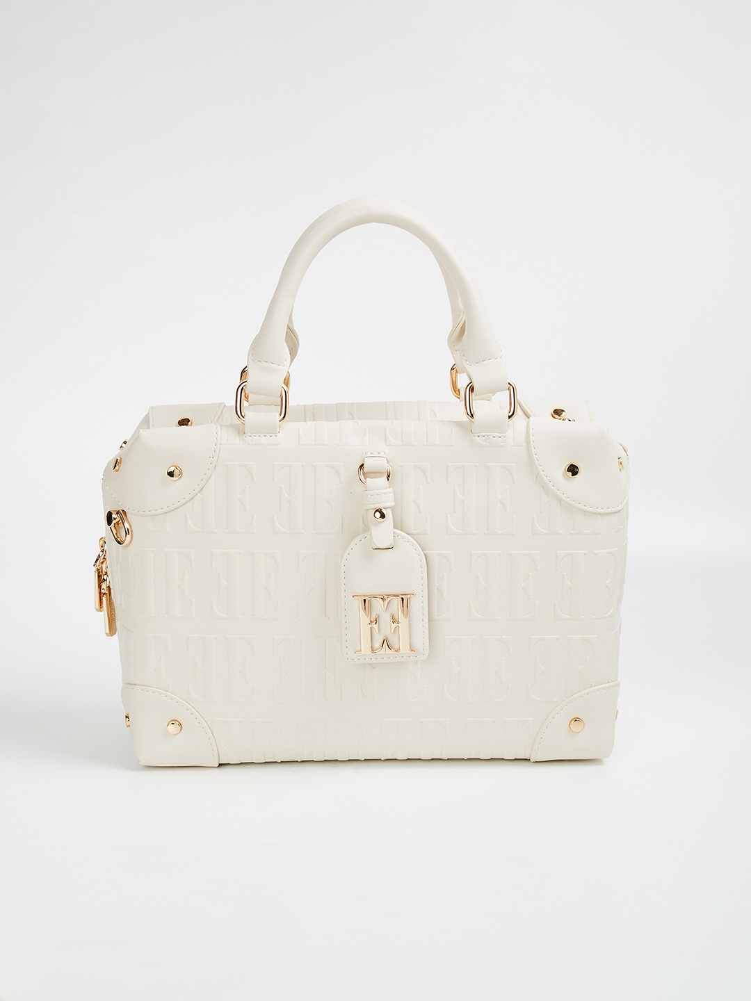 

ELLE Textured Structured Handheld Bag, Beige