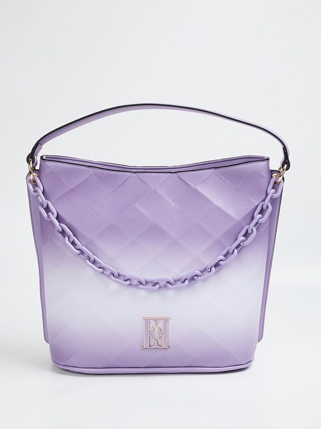 

ELLE Textured Structured Handheld Bag, Purple