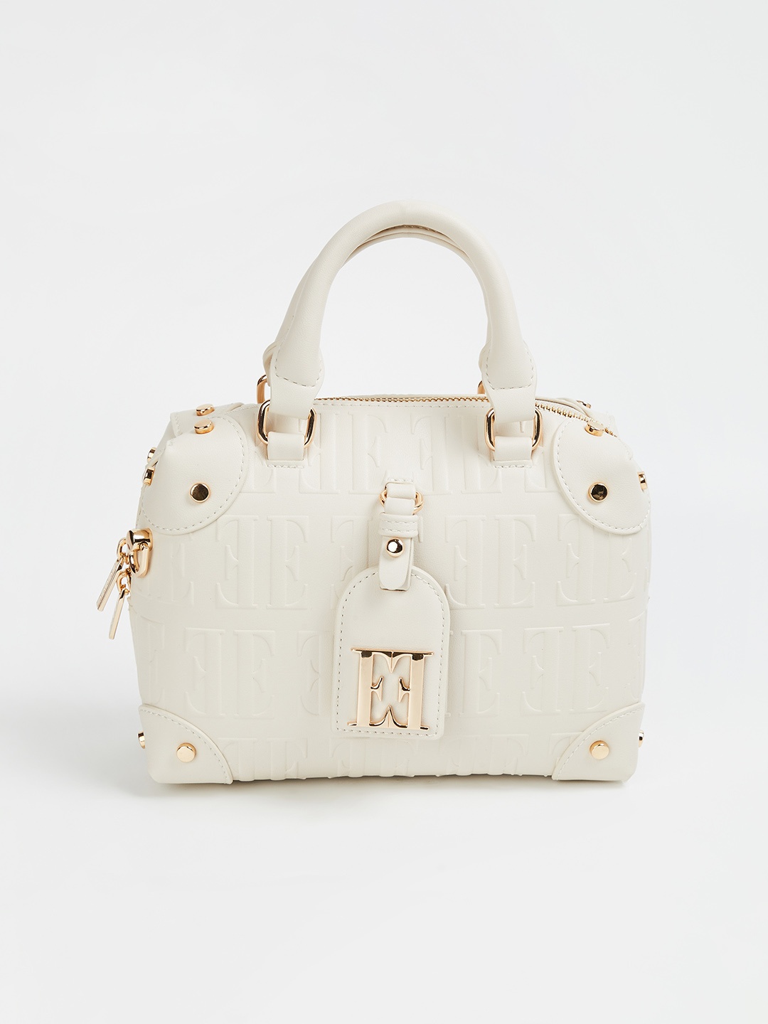 

ELLE Textured Structured Handheld Bag, Cream