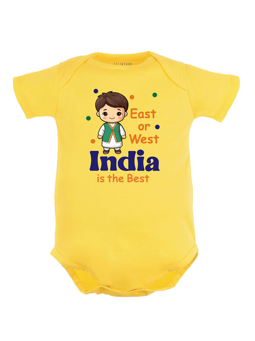 

FFLIRTYGO Infants Printed Pure Cotton Bodysuit, Yellow