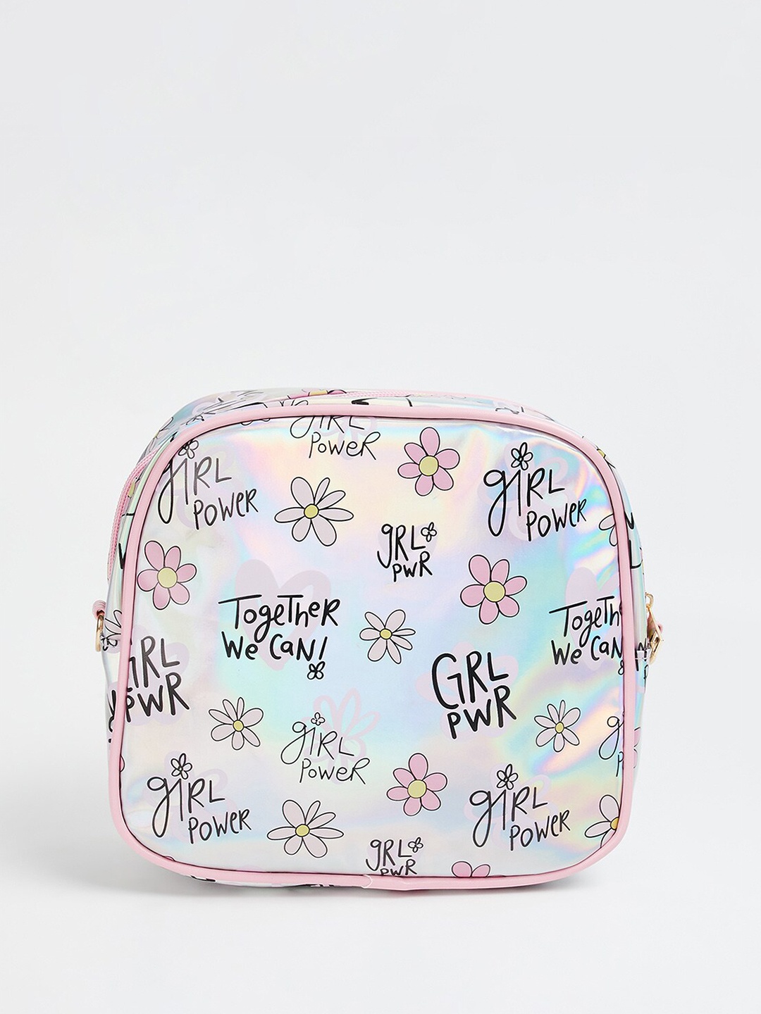 

Ginger by Lifestyle Graphic Printed Structured Sling Bag, Silver