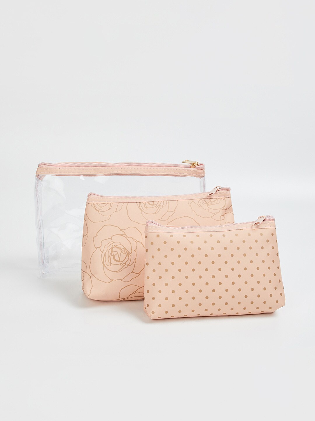 

Ginger by Lifestyle Set of 3 Printed Travel Pouch - Pink