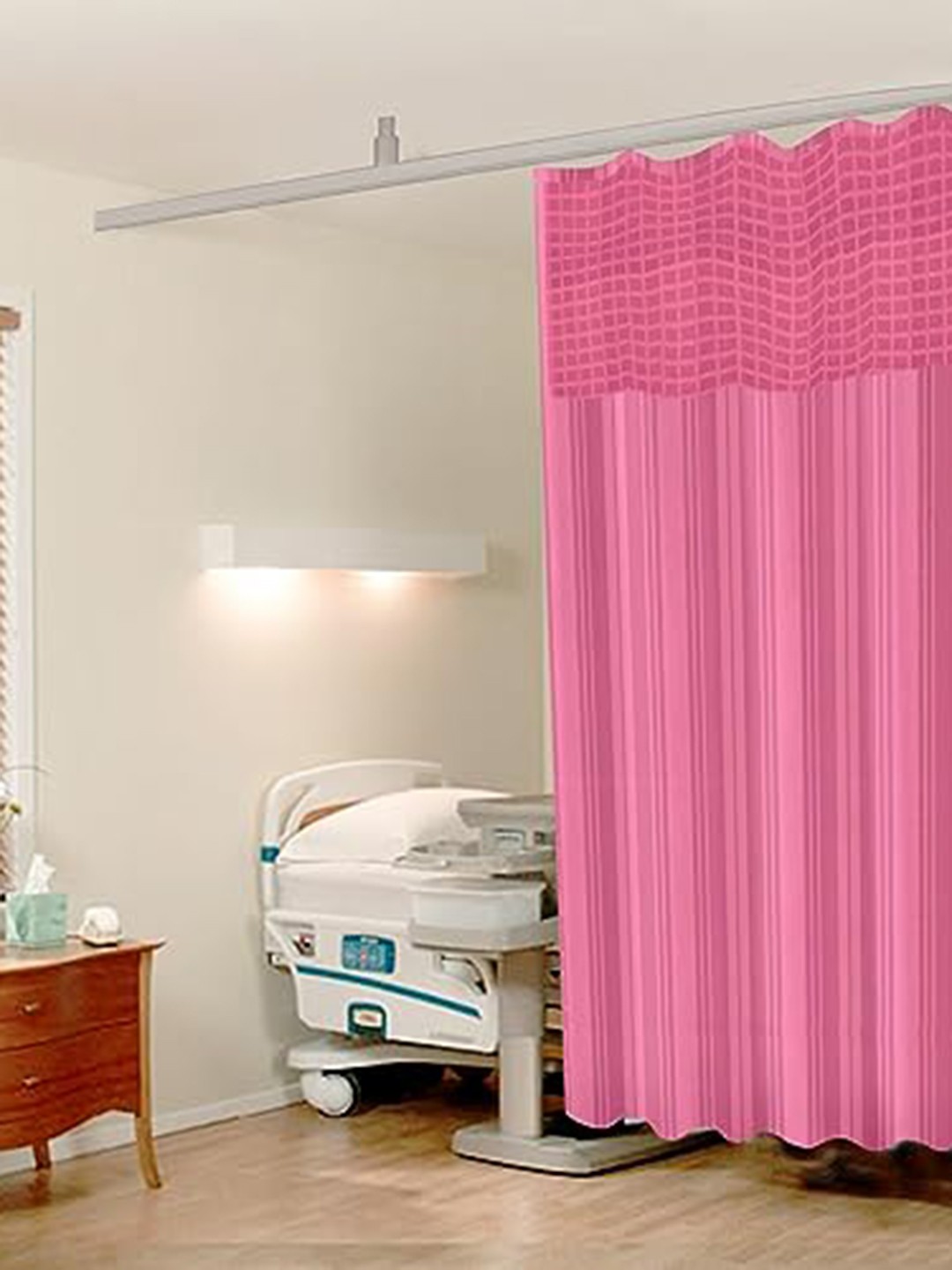 

Lushomes Pink Geometric Eyelet Door Curtain