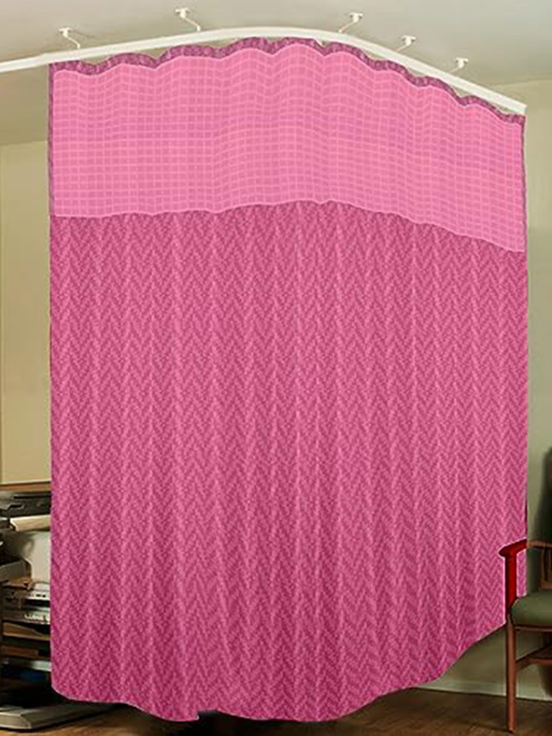 

Lushomes Pink Geometric Partition Hospital Curtain