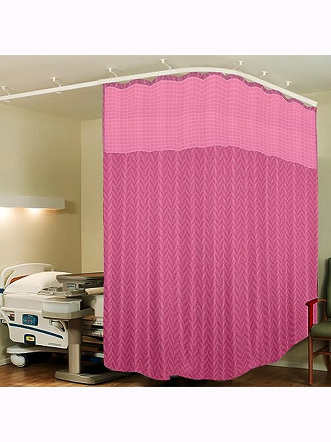 

Lushomes Pink Geometric Partition Hospital Curtain