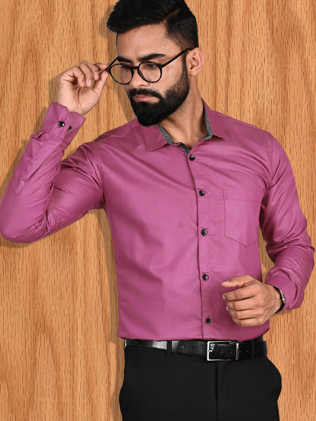 

7Threads Standard Slim Fit Pack of 3 Cotton Formal Shirts, Pink