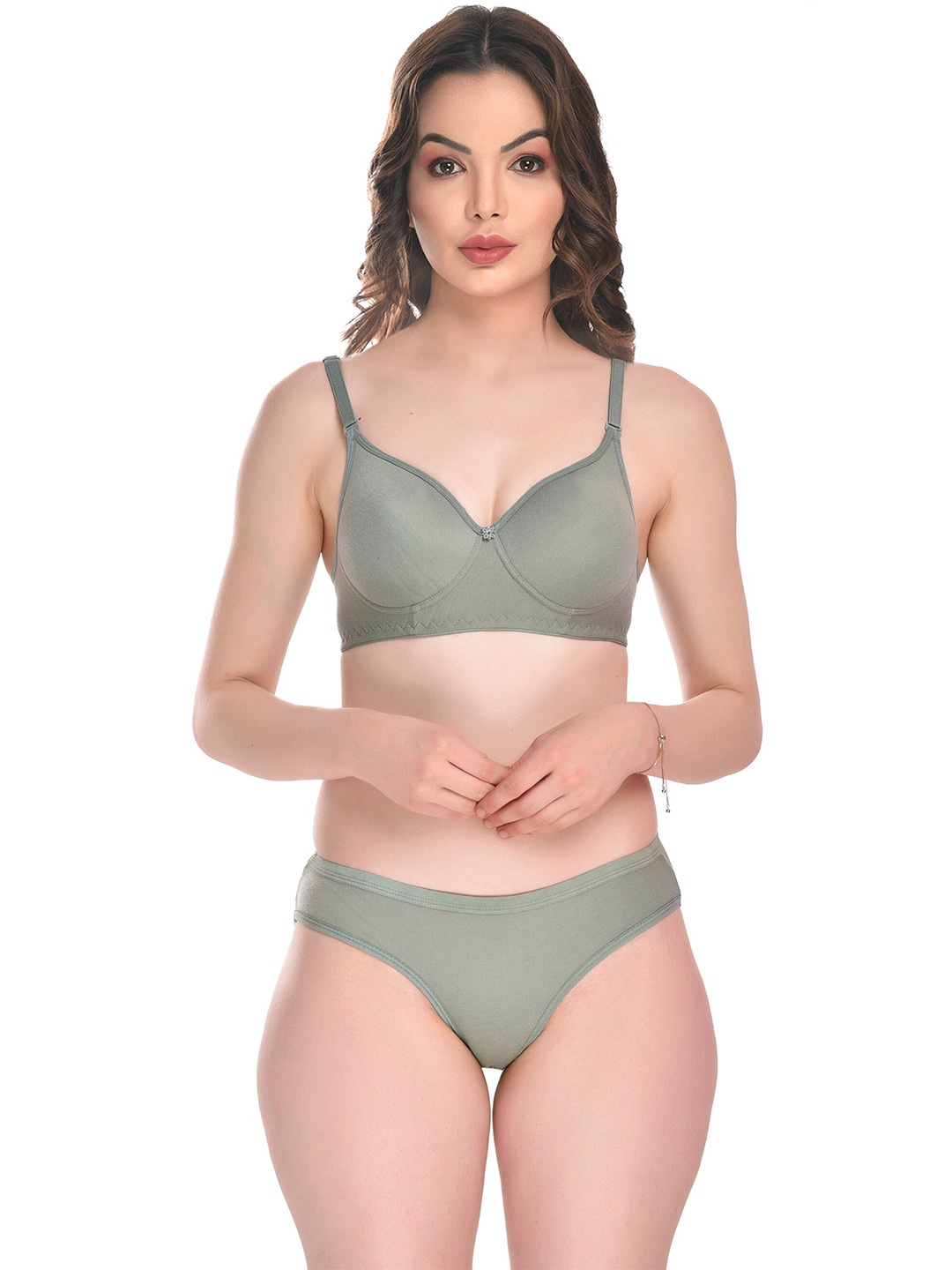 SGC SWEDEN Lightly Padded Lingerie Set, Green