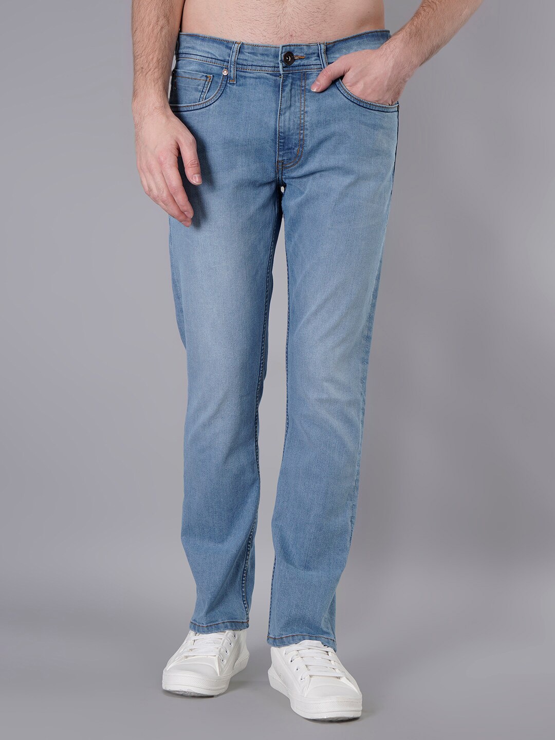 

TIM PARIS Men Mid-Rise Light Fade Stretchable Cotton Jeans, Blue