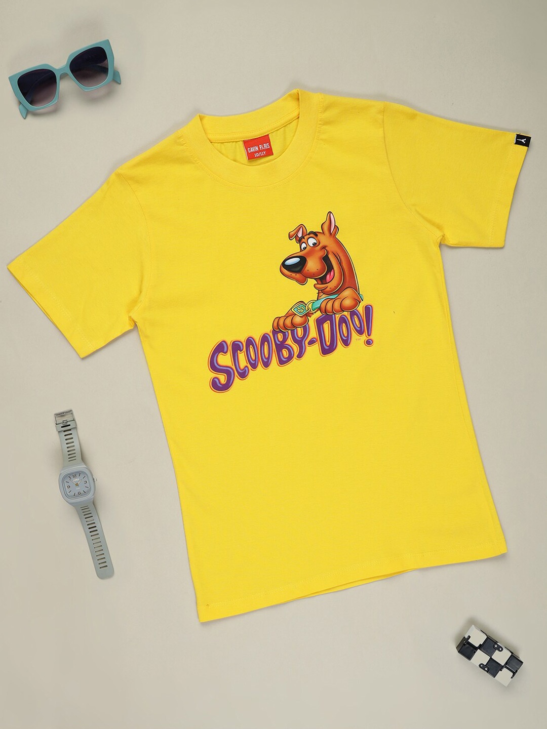Gavin Paris Girls Scooby-Doo Printed Pure Cotton T-shirt, Gold
