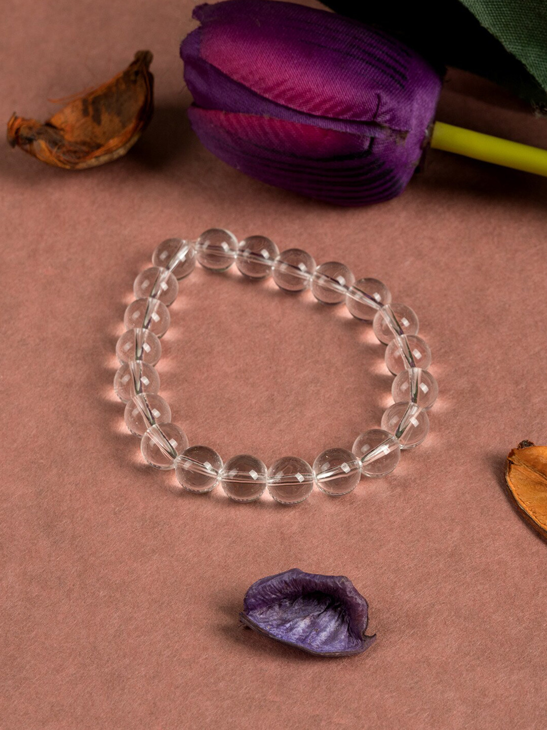 

SHOOLIN Beaded Elasticated Bracelet, Transparent