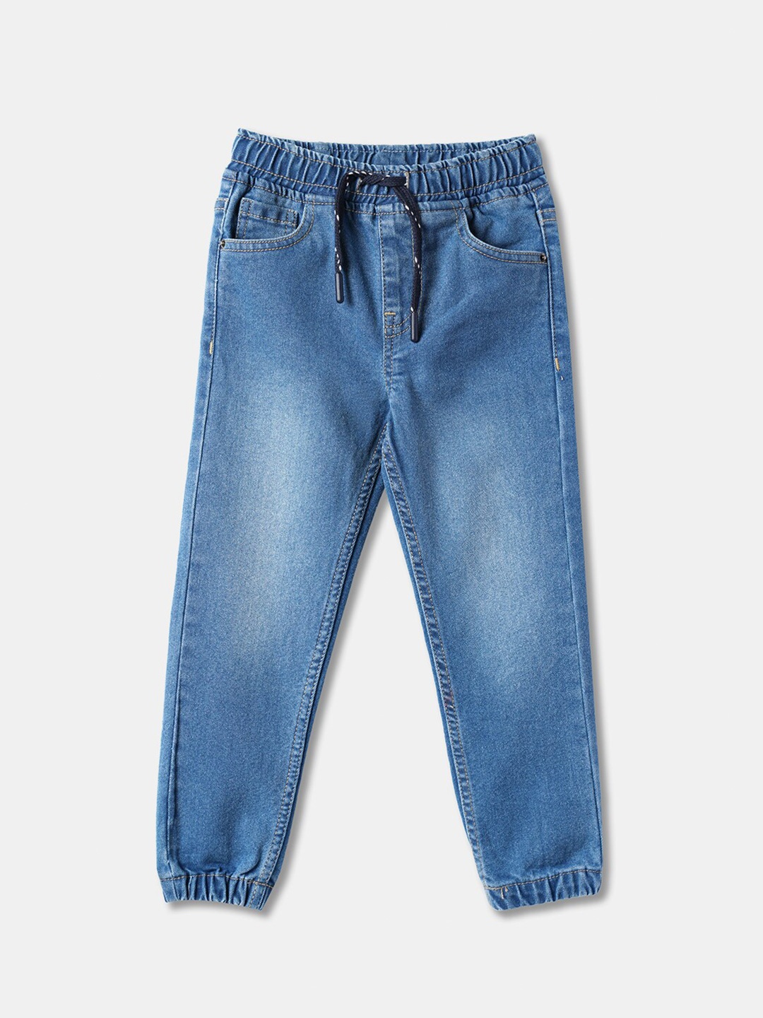 

R&B Boys Relaxed Fit Heavy Fade Cotton Jeans, Blue