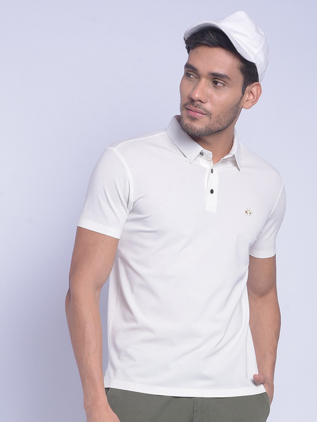 

Crimsoune Club Polo Collar Slim Fit T-shirt, White