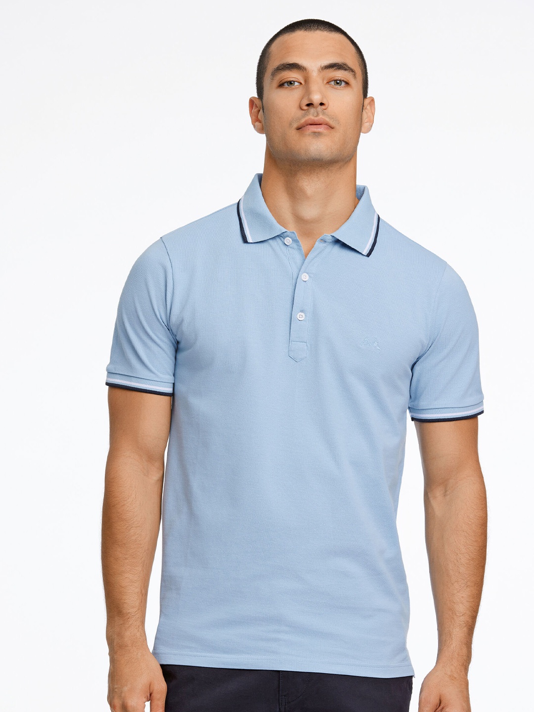 

LINDBERGH Polo Collar Cotton Regular Fit T-shirt, Blue