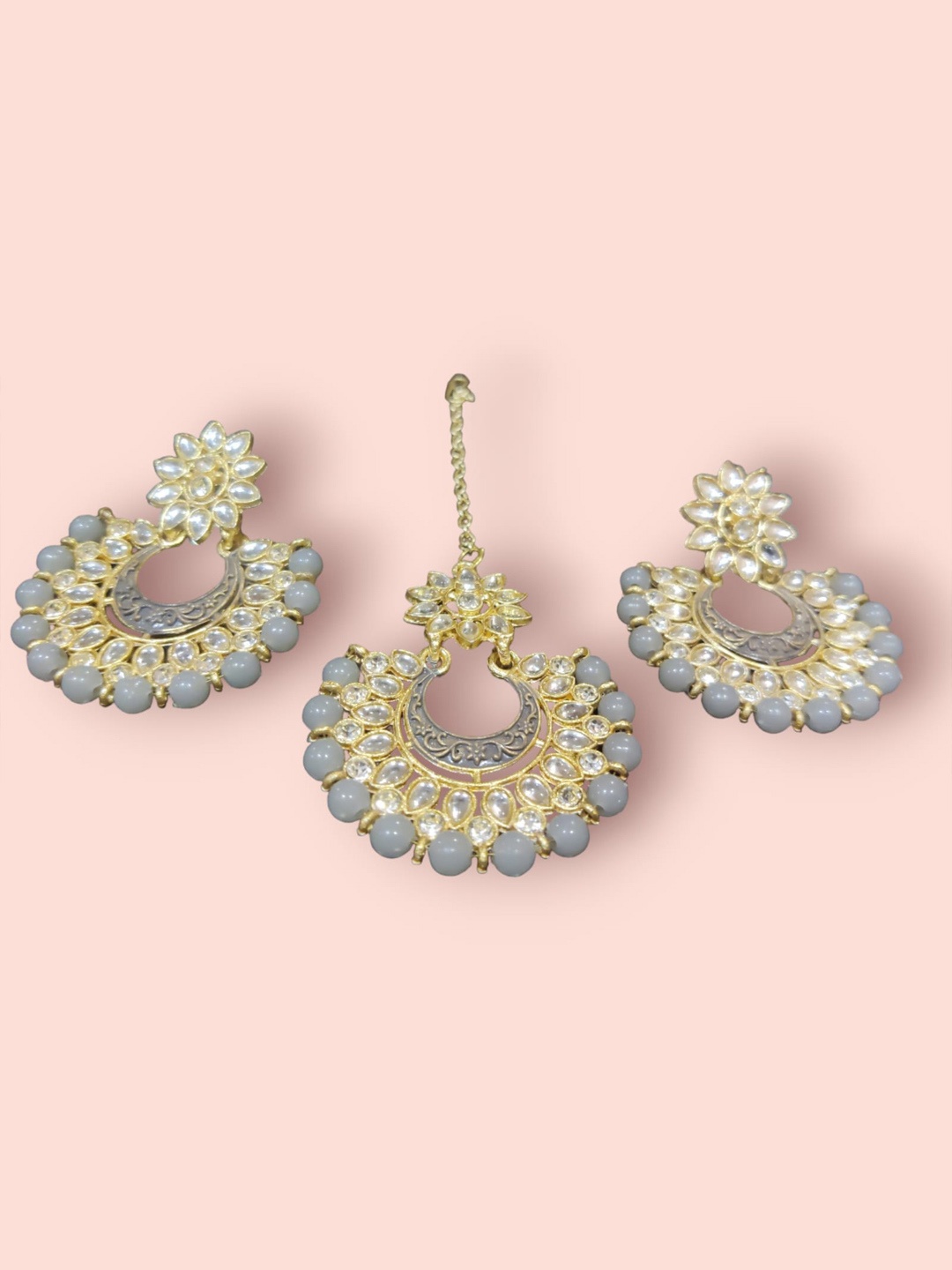 

Krelin Kundan Stone Studded Jewellery Set, Gold