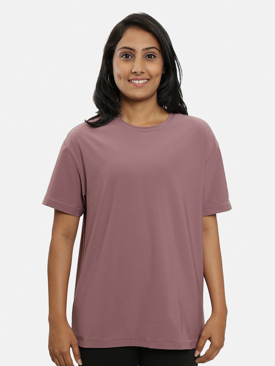 

Blissclub Round Neck Short Sleeves Moisture Wicking Oversized T-shirt, Lavender