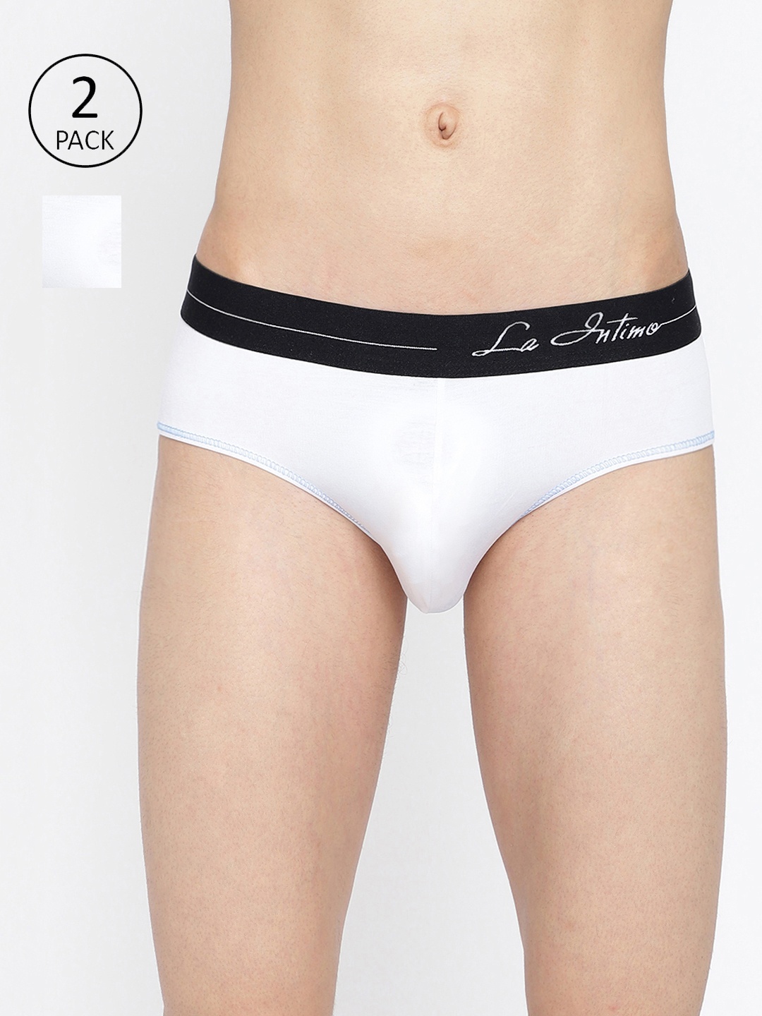 

La Intimo Pack Of 2 Cotton Basic Briefs LIBR040B, White