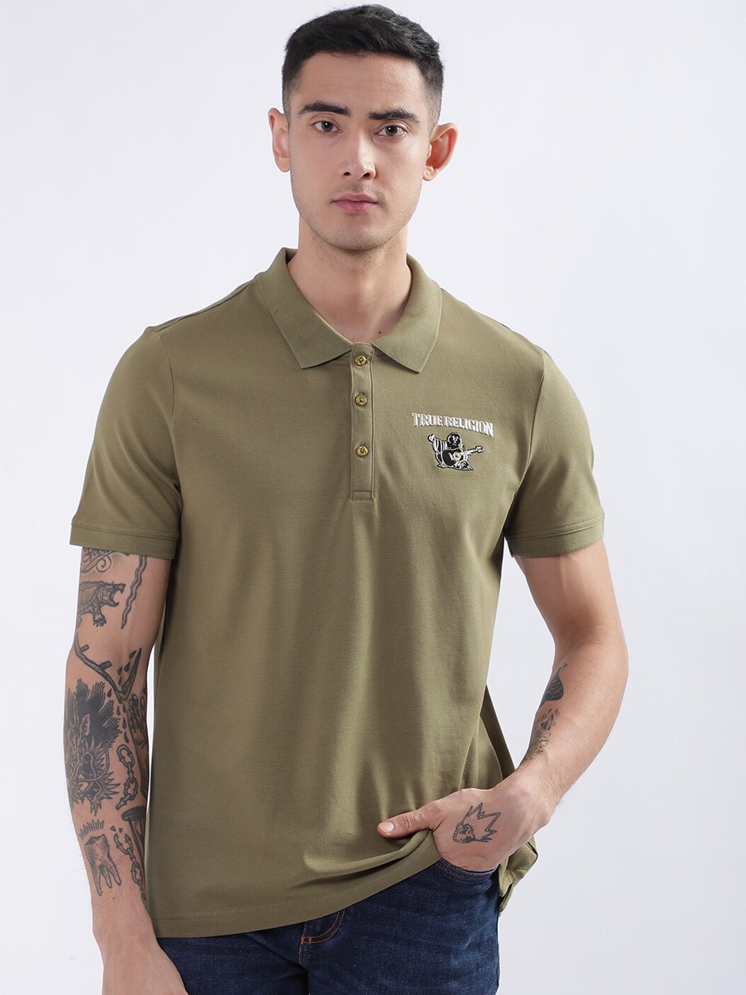 

True Religion Polo Collar T-shirt, Green