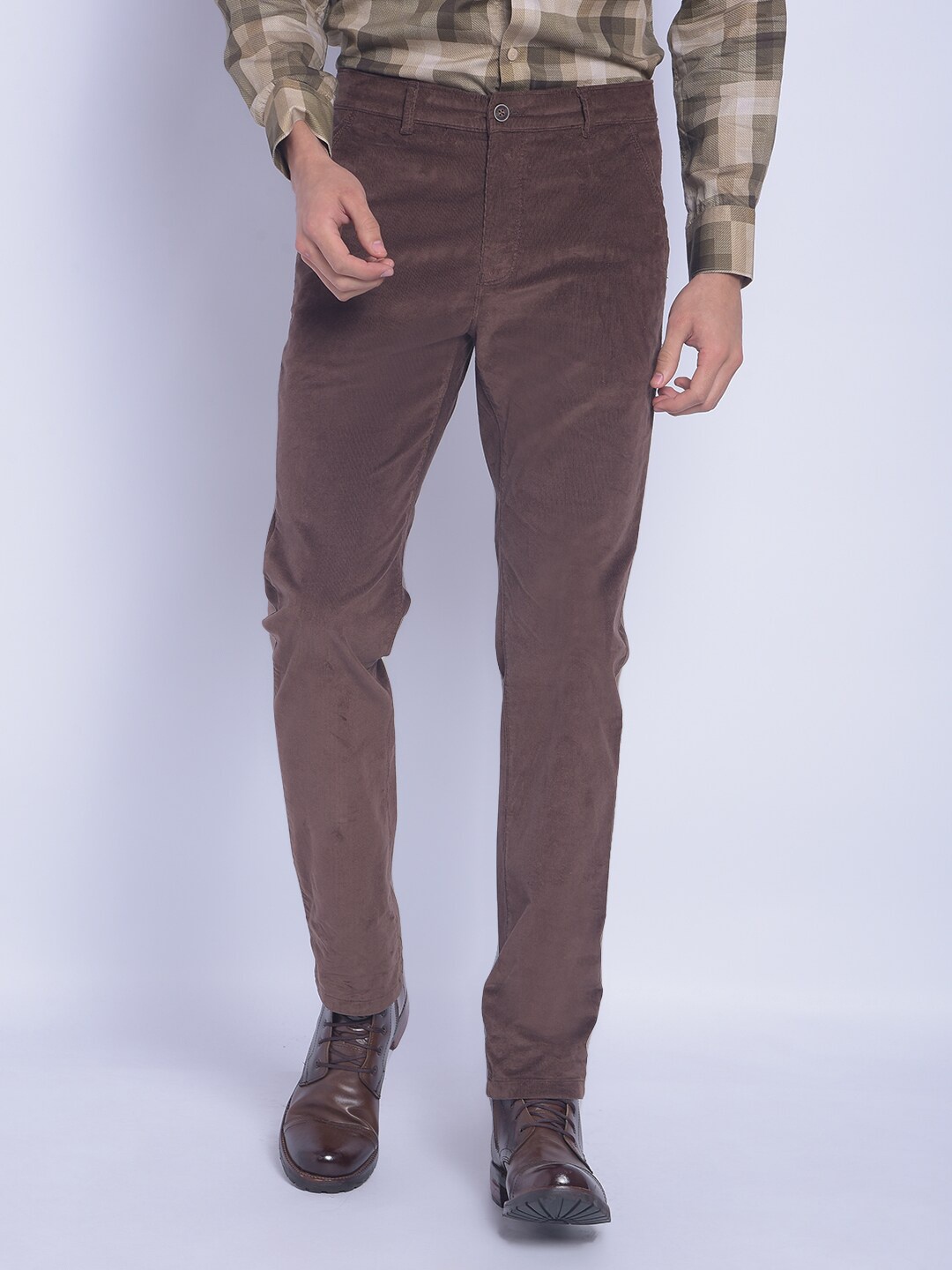 

Crimsoune Club Men Original Slim Fit Chinos Trousers, Brown