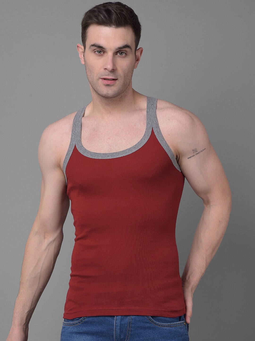 

Dollar Bigboss Men Premium Cotton Racerback Styled Gym Vest, Assorted