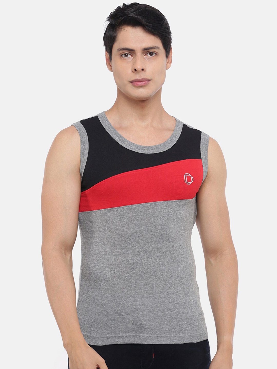

Dollar Bigboss Men Solid Combed Cotton Racerback Styled Gym Vest, Assorted