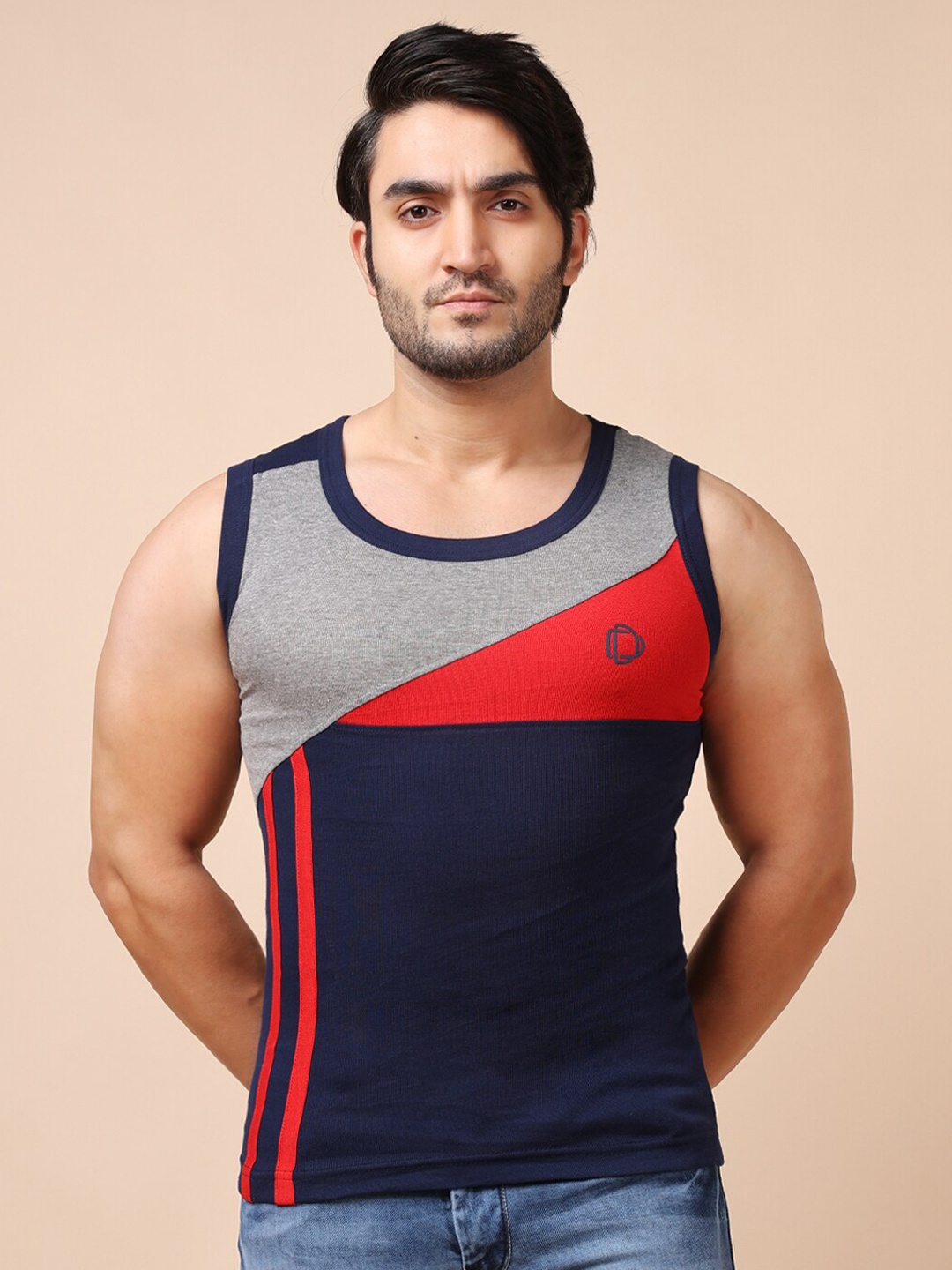 

Dollar Bigboss Men Solid Combed Cotton Racerback Styled Gym Vest, Assorted