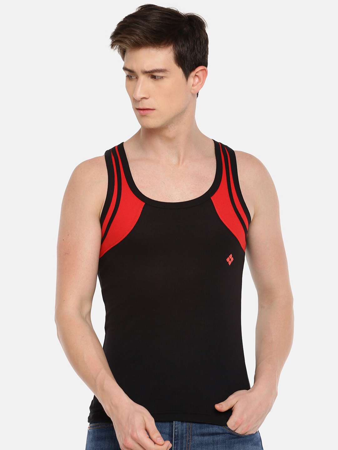 

Dollar Bigboss Men Cotton Racerback Styled Gym Vest, Assorted