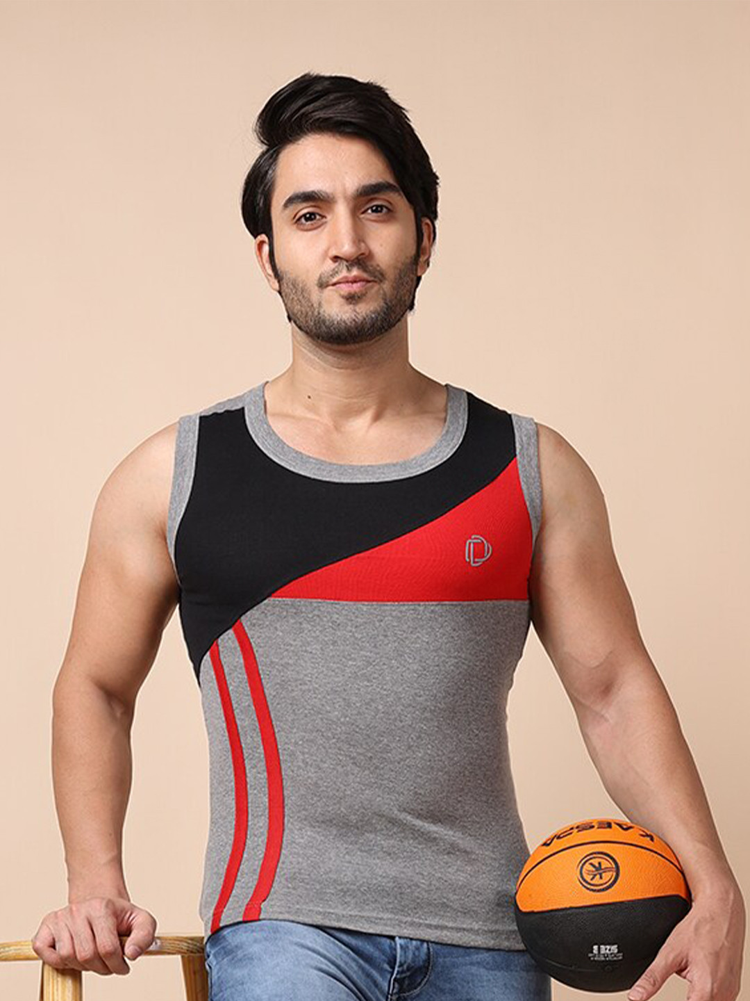 

Dollar Bigboss Men Solid Combed Cotton Racerback Styled Gym Vest, Assorted