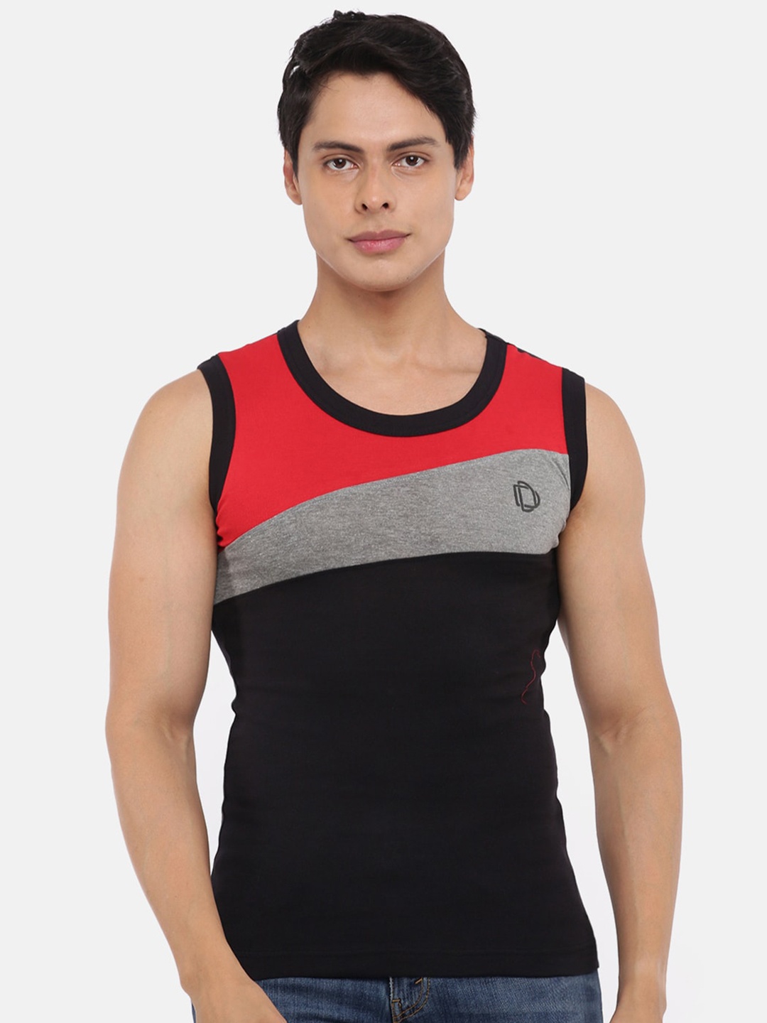 

Dollar Bigboss Men Solid Combed Cotton Racerback Styled Gym Vest, Assorted