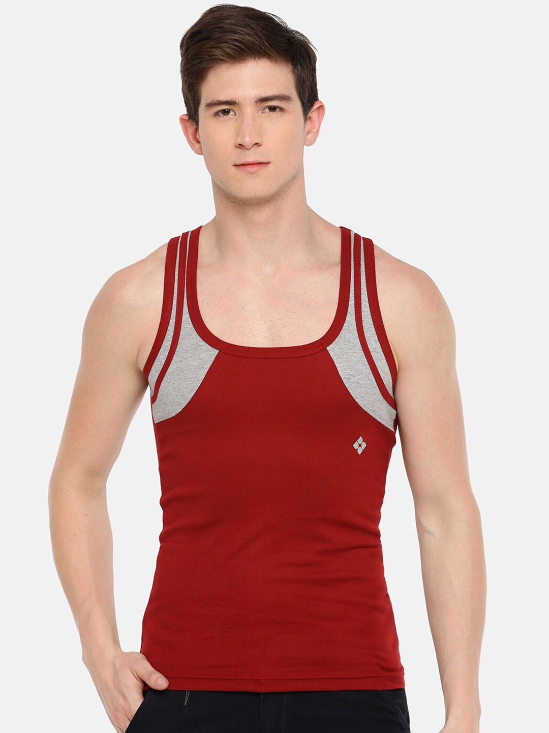 

Dollar Bigboss Men Solid Cotton Racerback Styled Gym Vest, Assorted