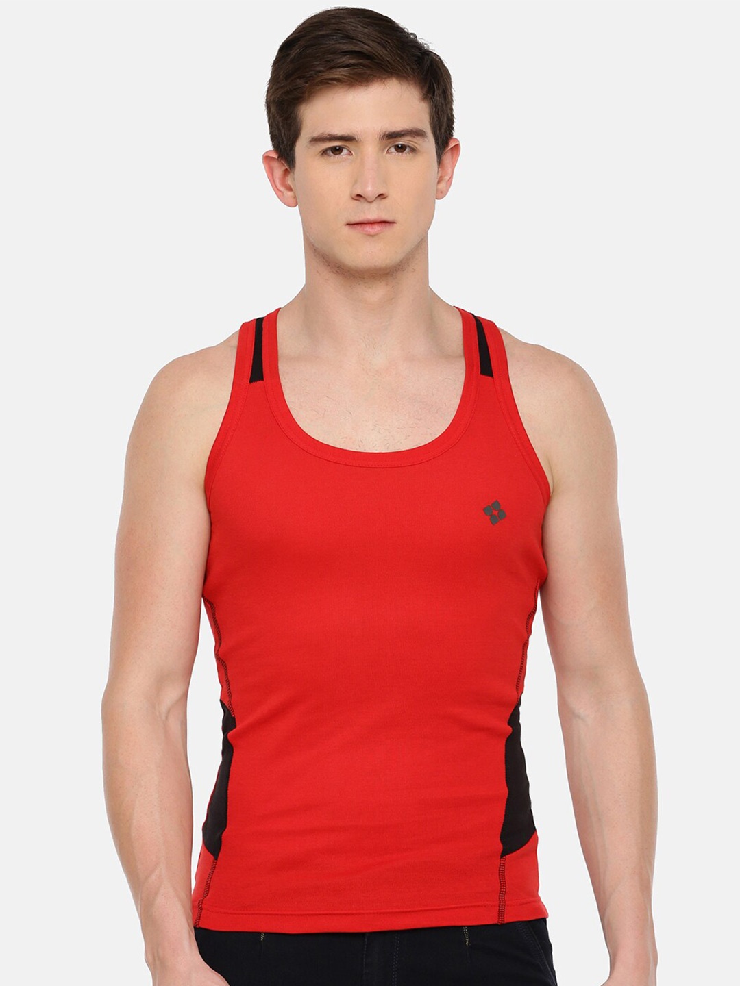 

Dollar Bigboss Men Solid Cotton Racerback Styled Gym Vest, Assorted