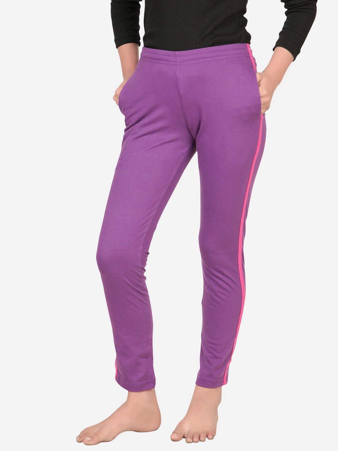

DYCA Girls Mid-Rise Cotton Lounge Pants, Purple