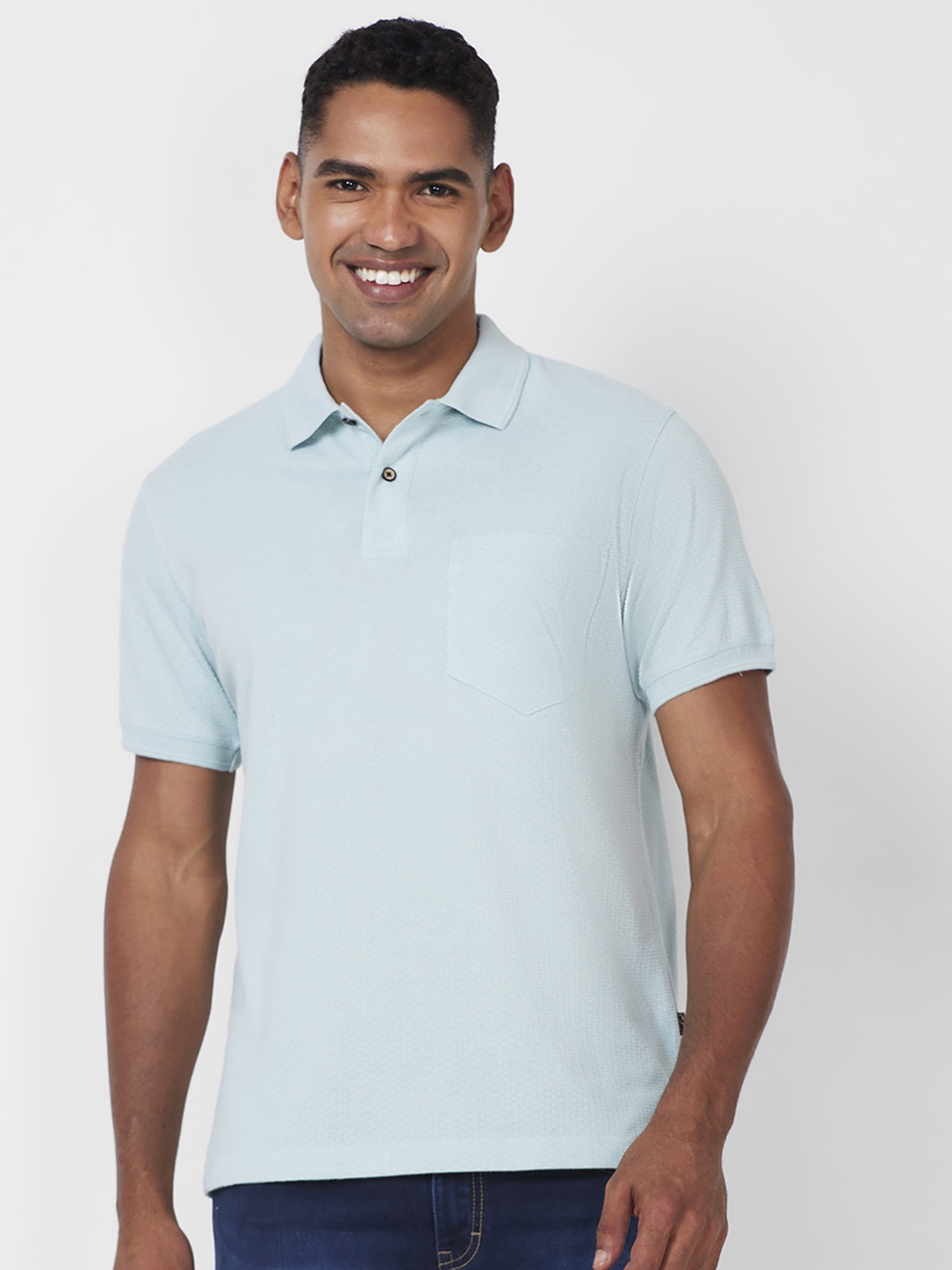 

CELSIUS Cotton Polo Collar Pockets Regular Fit T-shirt, Blue