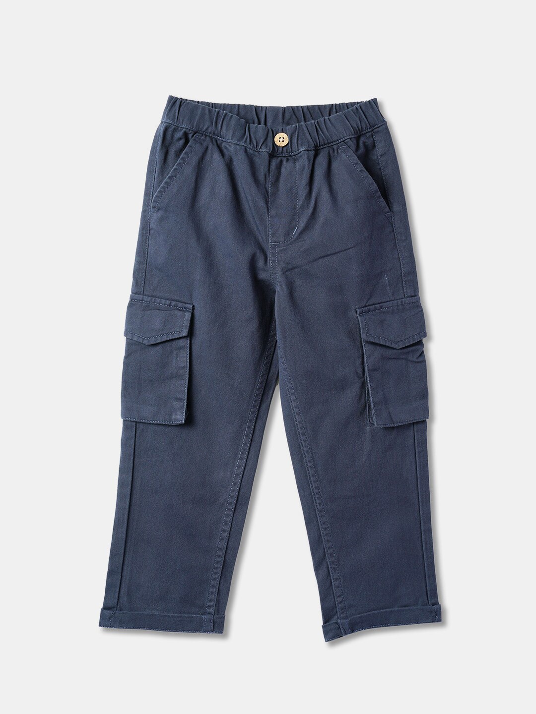 

R&B Boys Straight Fit Cotton Cargos, Blue