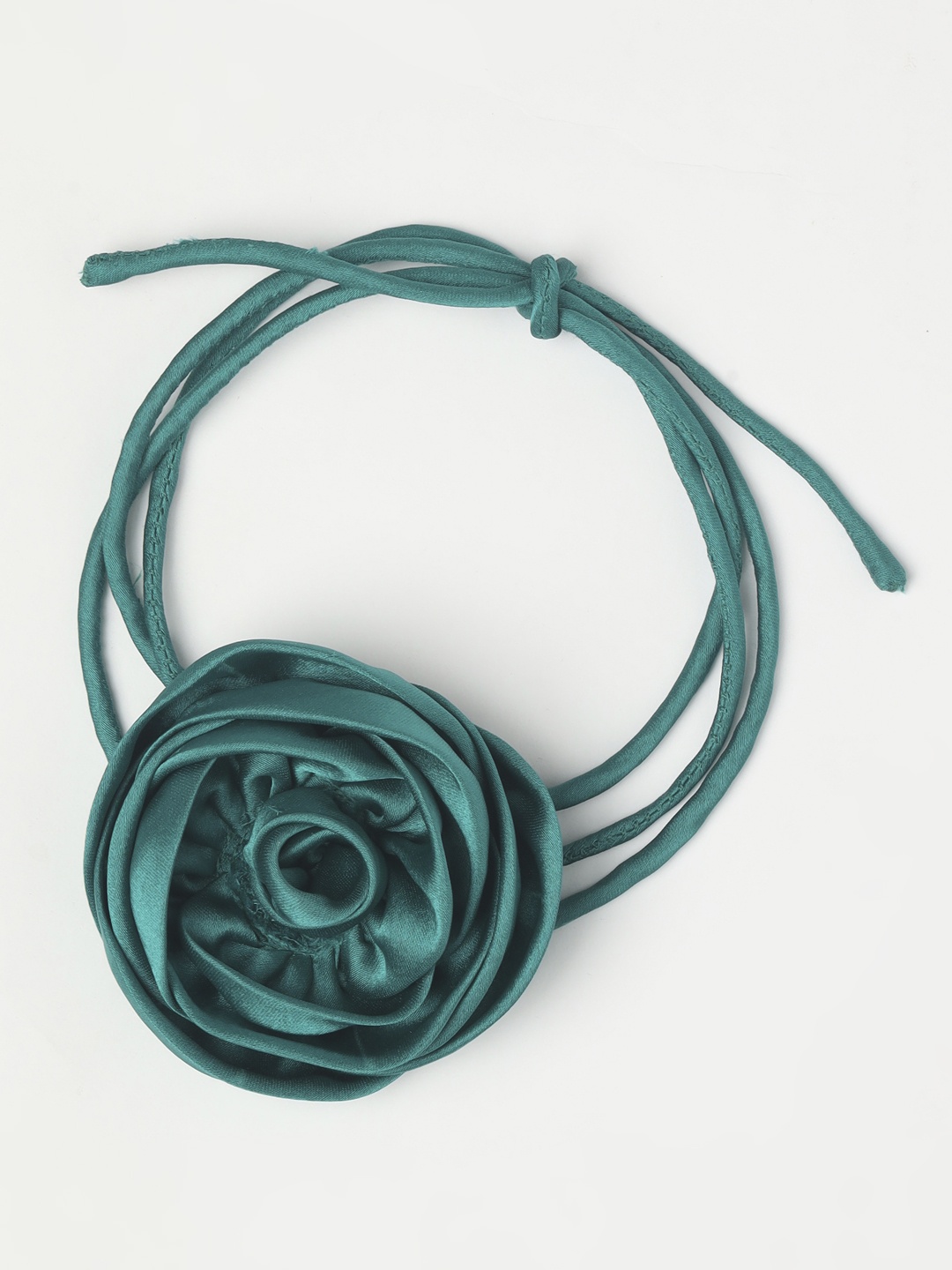

DEPANO Satin Flower Chokers, Green