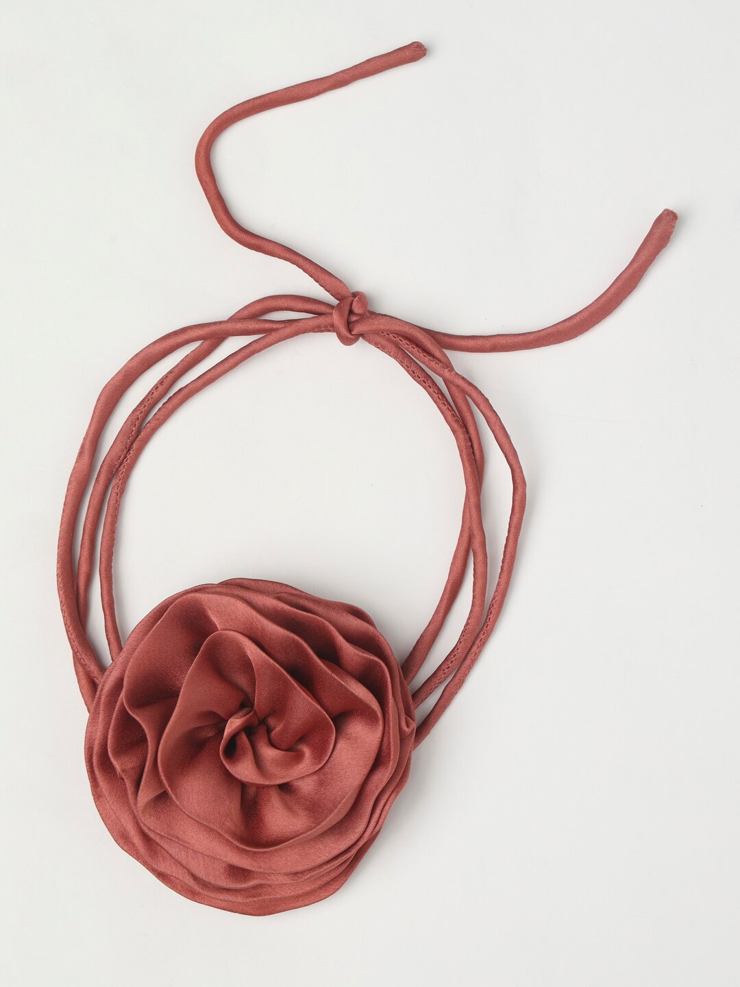 

DEPANO Satin Flower Choker, Orange