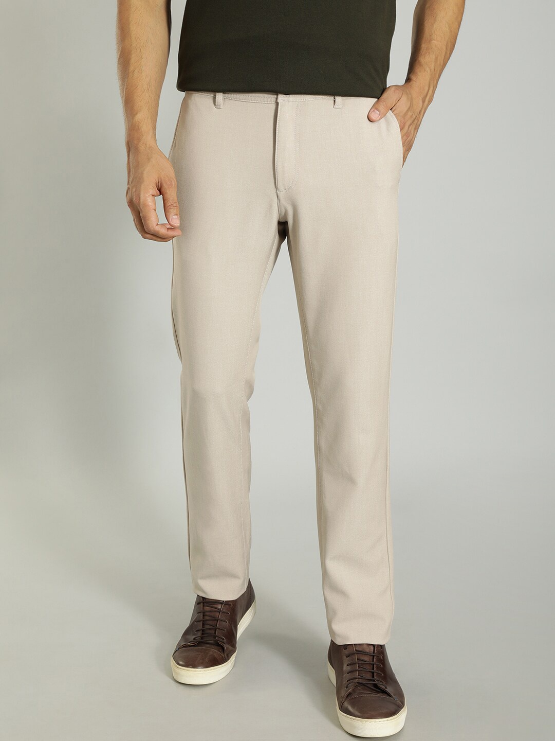 

Indian Terrain Men Brooklyn Slim Fit Regular Trouser, White