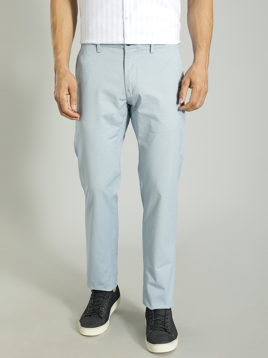 

Indian Terrain Men Brooklyn Slim Fit Chinos Trousers, Blue