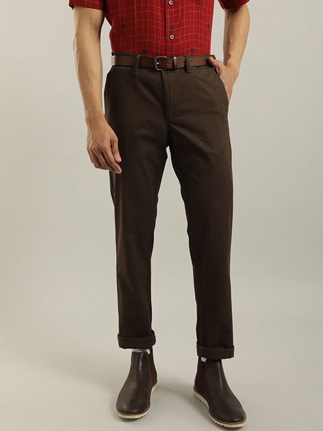 

Indian Terrain Men Brooklyn Slim Fit Chinos, Brown