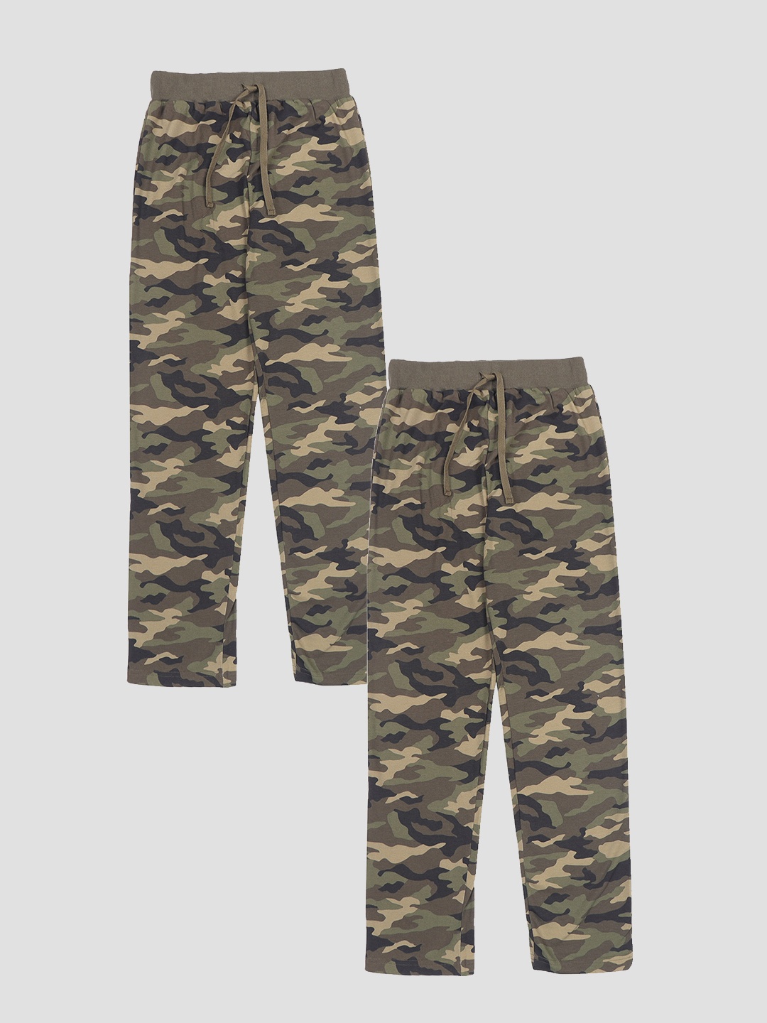 

F&S Boys Pack of 2 Camouflage Print Mid-Rise Track Pant, Green