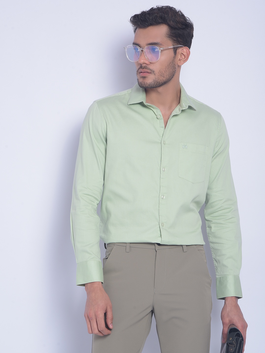 

Crimsoune Club Smart Slim Fit Formal Shirt, Sea green