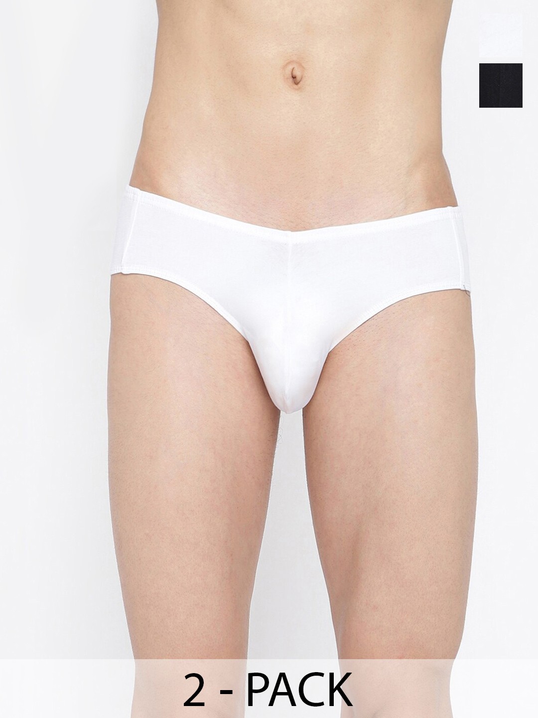 

La Intimo Pack Of 2 Mid-Rise Anti-Microbial Basic Briefs LIBR050B, Black