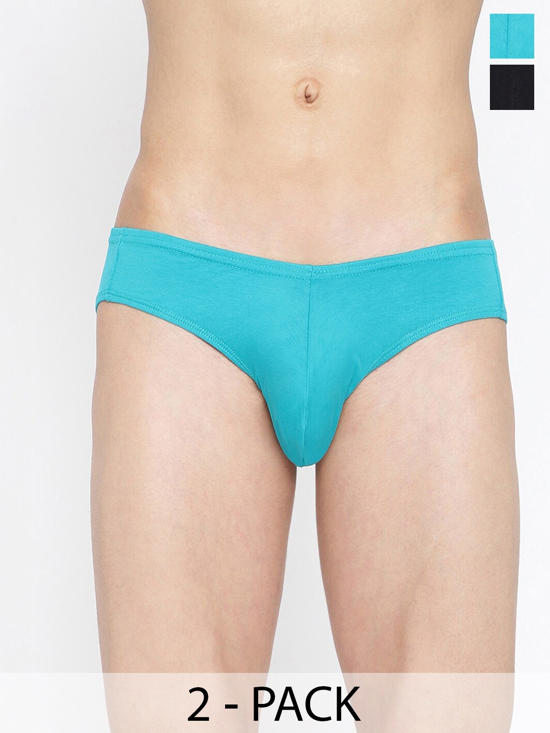 

La Intimo Pack Of 2 Mid-Rise Anti-Microbial Basic Briefs LIBR050B, Black