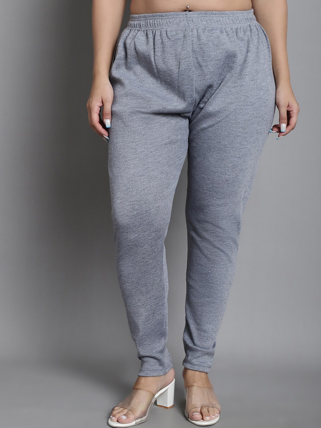 

TAG 7 PLUS Mid-Rise Ankle-Length Ethnic Leggings, Grey