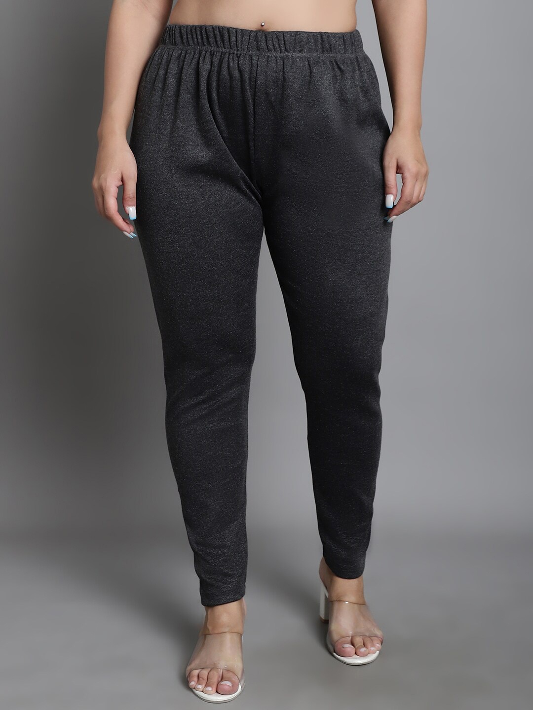 

TAG 7 PLUS Mid-Rise Ankle-Length Ethnic Leggings, Grey