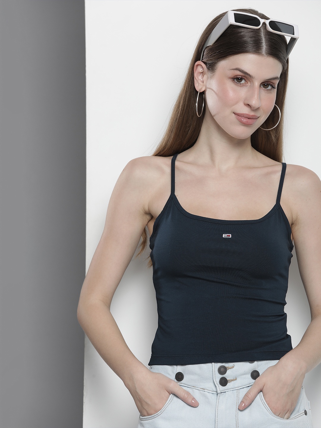 

Tommy Hilfiger Solid Shoulder Straps Regular Top, Blue