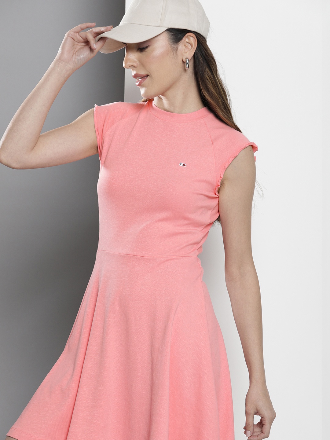 

Tommy Hilfiger Solid Fit & Flare Dress, Coral