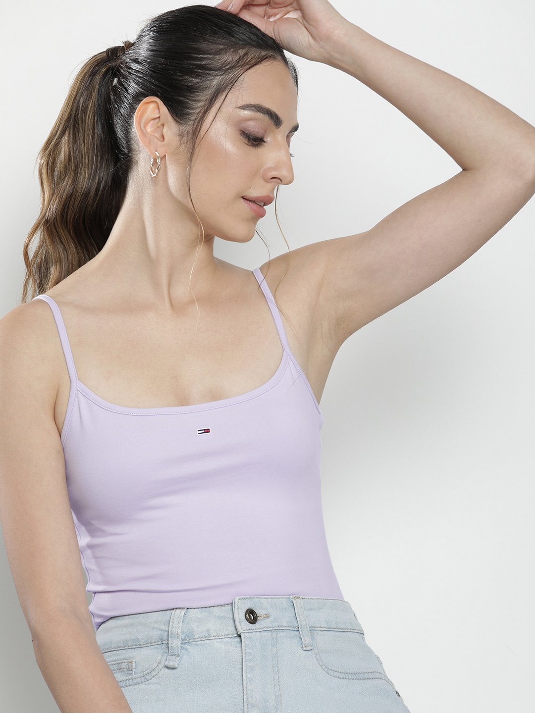 

Tommy Hilfiger Solid Sleeveless Crop Top, Lavender