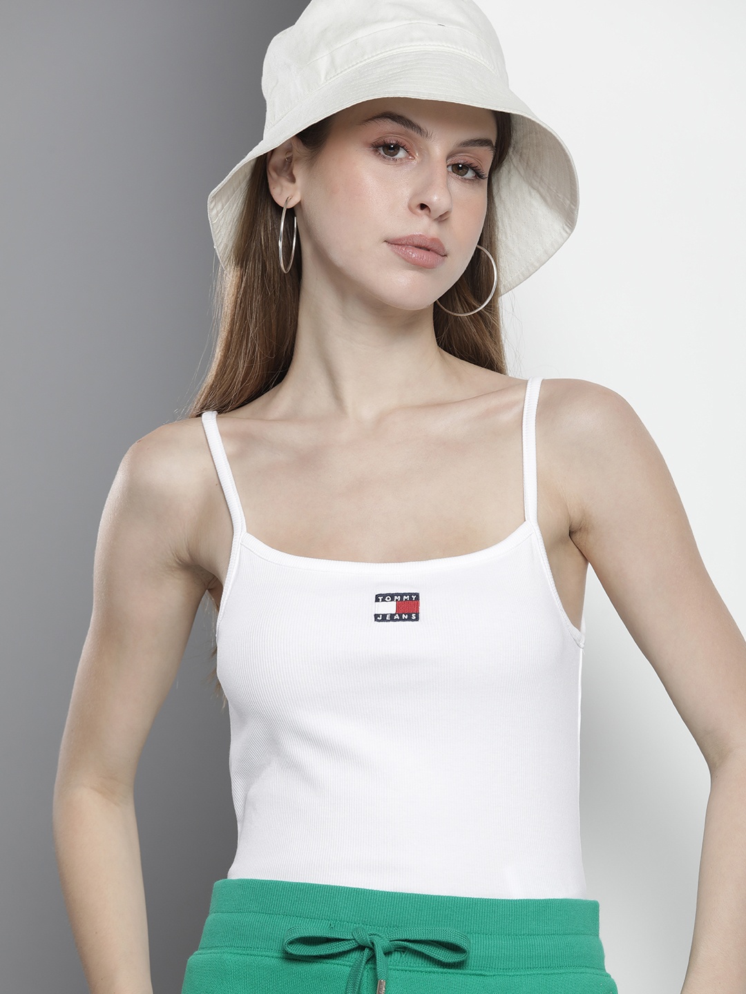 

Tommy Hilfiger Solid Sleeveless Ribbed Top, White