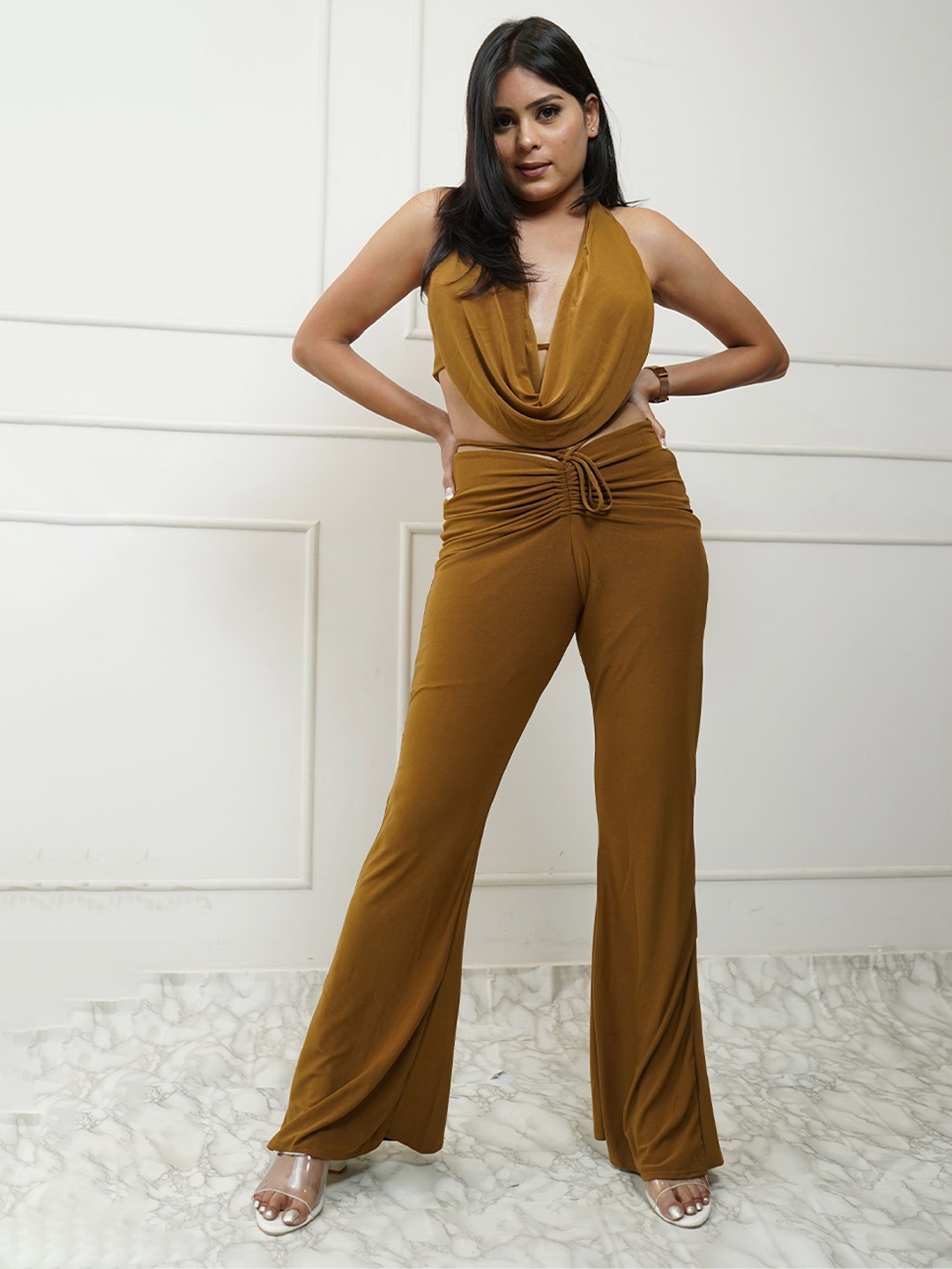 

StyleAsh Cowl Neck Sleeveless Top, Brown